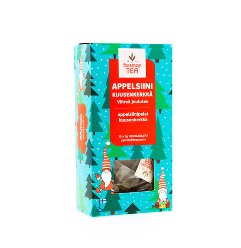 Appelsiini Kuusenkerkkä Vihreä Joulutee-pyramiditee